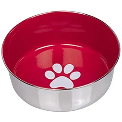 Afbeelding van Nobby RVS voerbak heavy paw anti slip rood 17 cm 1,15 ltr