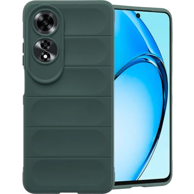 Afbeelding van imoshion Hoesje Geschikt voor Oppo A60 (4G) Siliconen EasyGrip Backcover Donkergroen