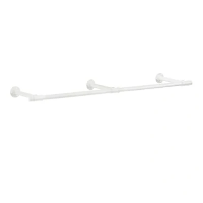 Afbeelding van SONGMICS HSR104W01 Kledingstang voor wandmontage, industrieel kledingrek, ruimtebesparend, 30,4 x 170 7 cm, draagvermogen 68 kg, eenvoudige montage, kleine onderdelen, wolkenwit