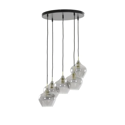 Afbeelding van Rakel hanglamp 5L ø61cm antiek brons/smoke