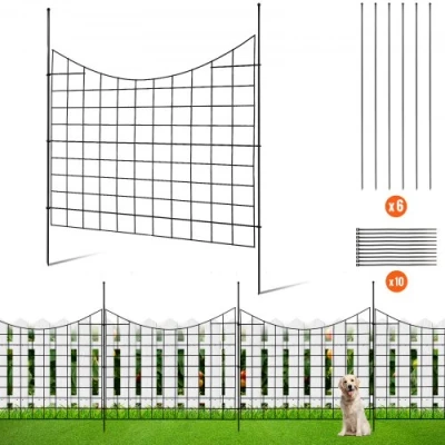 Image de VEVOR Clôture de Jardin en Métal, 93x75 cm, Lot 5, Barrière Robuste pour Animaux, Espacement Pointes 6,38 cm Métallique Décorative Chien Cour Terrasse Extérieur