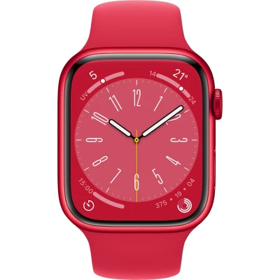 Afbeelding van Apple Watch Series 8 4G 45mm Rood (Rode Siliconenband)