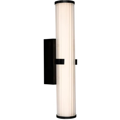 Afbeelding van Searchlight Clamp Wandverlichting 43 X 8,5 Cm 18W Dimbare LED Incl. IP44 Zwart En Transparant