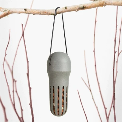 Afbeelding van Singingfriend Max Feeder 100% Recycled Voersilo 8.5x8.5x23 cm Antraciet