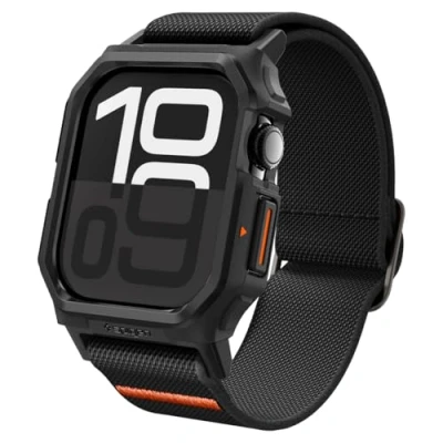 Afbeelding van Spigen Lite Fit Pro beschermhoes met armband, compatibel Apple Watch serie 10, 46 mm (2024), matzwart
