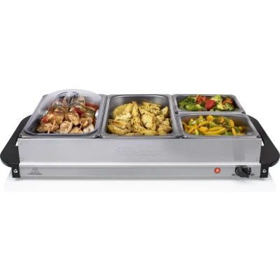Afbeelding van Tristar Buffetwarmer XL BP 6285 Buffet Serveerder en Warmhoudplaat 2 x 2.4 liter 1 Warmhoudfunctie Inclusief deksel RVS
