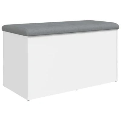 Image de vidaXL Banc de rangement blanc 82x42x45 cm bois d&#039;ingénierie835047