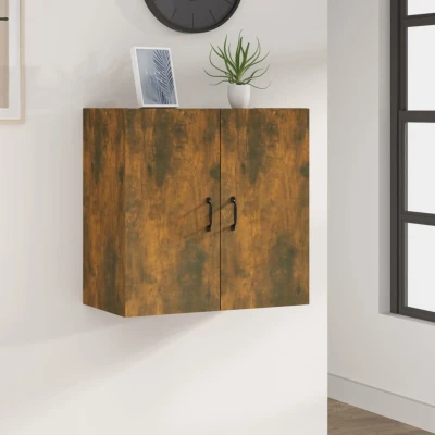 Afbeelding van Wandkast 60x31x60 cm bewerkt hout gerookt eikenkleurig
