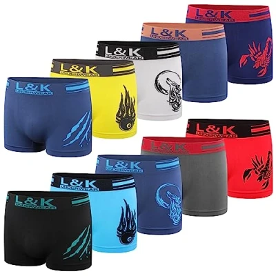 Afbeelding van L&amp;K 1202 Set van 5/10/12 boxershorts microvezelmix voor heren, 1213, meerkleurig, 10 stuks