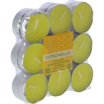 Afbeelding van Overige Merken Geurtheelichten Citronella 4 Uur 18 Stuks