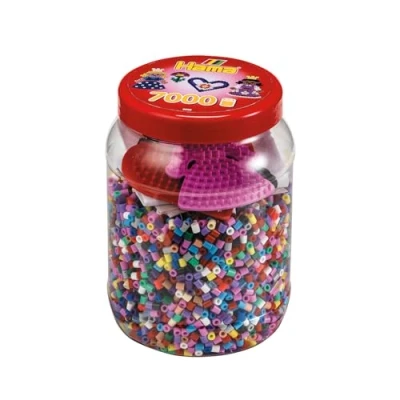 Afbeelding van Hama Strijkkralen Set in Pot 7000 stuks Roze