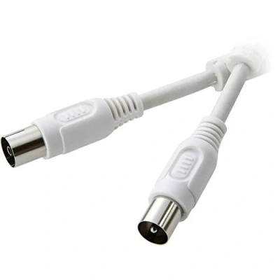 Afbeelding van SpeaKa Professional Antenne Aansluitkabel [1x Antennestekker 75 Ω 1x Antennebus Ω] 7.50 m 90 dB Met Ferrietkern, Afgeschermd Wit