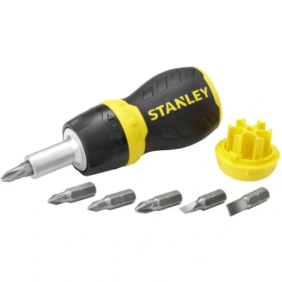 Afbeelding van Stanley multibit stubby schroevendraaier met ratel incl 6 bits magnetische bithouder