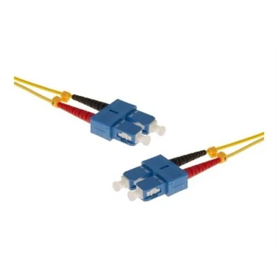 Image de exertis Connect Cordon de raccordement mode unique SC/UPC (M) pour 2 m mm fibre optique duplex 9 / 125 micromètres OS2 sans halogène jaune