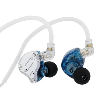 Afbeelding van Linsoul KZ ZS10 Pro 4BA+1DD 5 Driver in Ear HiFi metalen hoofdtelefoon met roestvrijstalen Faceplate, 2 pins afneembare kabel (blauw, microfoon)