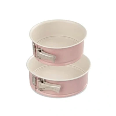 Afbeelding van Dr. Oetker 9924650 springvorm, tweekleurig, retro taartvorm, keramische coating, ronde vorm, roestvrij staal, keramiek, roze, 18 en 20 cm