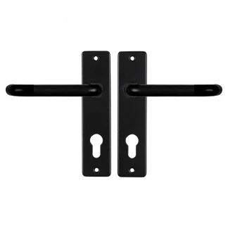Afbeelding van Deurklink met cilinderschild Starx Coupe 72 mm (Aluminium, Zwart)