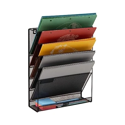 Afbeelding van Mind Reader Aktetas aan de wand van metaalgaas, zwart, 32 x 10 40 cm