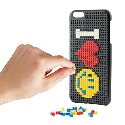 Afbeelding van KSIX smart your tech Beschermhoes voor iPhone SE 2022 2020 8 7, semi hard, met Lego onderdelen zwart