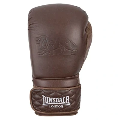 Afbeelding van Lonsdale Vintage Spar Gloves Leren Bokshandschoenen Bruin 14 oz