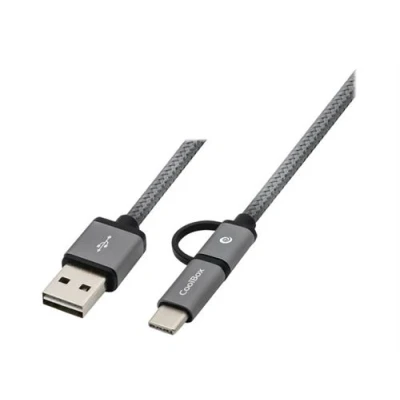 Afbeelding van Kabel USB naar Micro en C CoolBox COO CAB U2MC Kleur Grijs