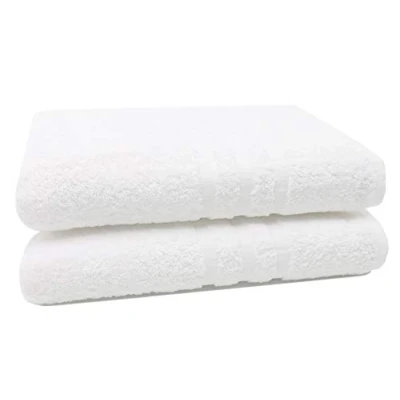 Afbeelding van ZOLLNER Set van 2 badhanddoeken, 100 x 150 cm, katoen, 450 g/m², wit
