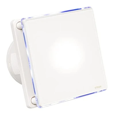 Afbeelding van STERR Wit Badkamerventilator 100 mm met LED Stille Moderne