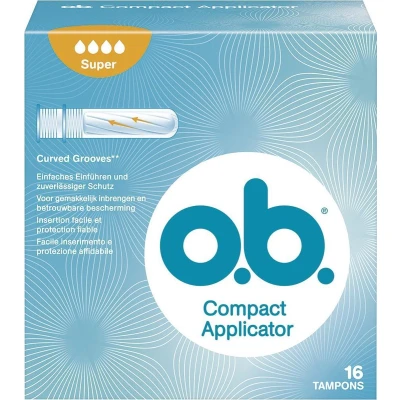 Afbeelding van o.b. Compact Super Applicator Tampons 16 stuks