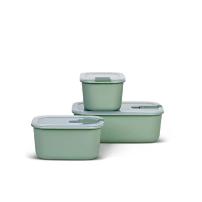 Afbeelding van Mepal set glas vershouddoos EasyClip 3 delig Ovenschaal Nordic sage