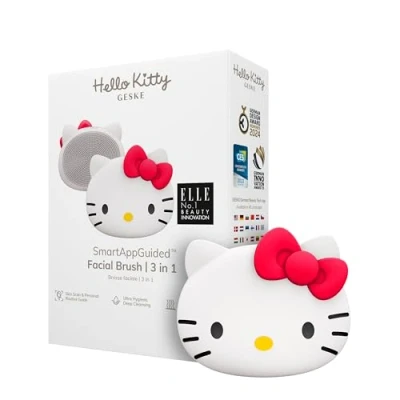 Afbeelding van GESKE x Hello Kitty SmartAppGuided™ gezichtsborstel 3 in 1 reinigingsborstel siliconen huidreiniging huidverzorging zachte reiniging gezichtsreiniger