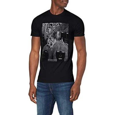 Afbeelding van The Beatles Reverse Revolver Heren T shirt S Zwart