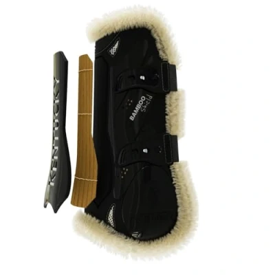 Image de Kentucky Horsewear Protèges Tendons Bamboo Elastic Vegan Sheepskin Noir XS