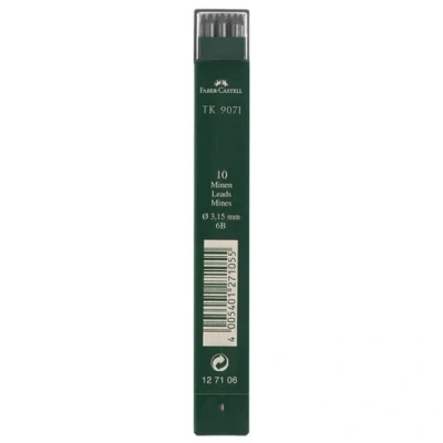Image de Faber Castell Mines TK 9071, noir foncé, dureté: 6B, 3,15mm