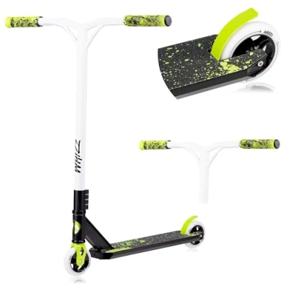 Afbeelding van LIONELO Whizz Stunt Scooter, Freestyle, lichtgewicht aluminium wielen, 110 mm robuuste en hoogwaardige lagers, bestand tegen acrobatiek, breed stuur