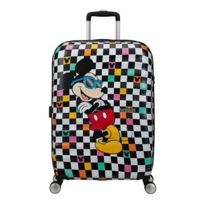 Image de American Tourister Wavebreaker Disney FL Spinner M, valise, 67 cm, 64 L, multicolore (Mickey Check)
