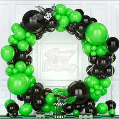 Afbeelding van Teselife Ballonnenboog, zwart en groen, 119 delige set, slinger, mat, zwart, jongens, mannen, vrouwen, meisjes, babyshower, verjaardag, bruiloft, voorstel, Valentijnsdag,