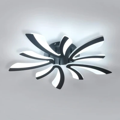 Afbeelding van Comely Led plafondlamp, 50 W, 5625 lm, moderne verlichting voor woonkamer, slaapkamer, 72 cm, koud wit licht, 6500 K, zwart
