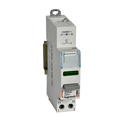 Afbeelding van Dubbele functieschakelaar + groene led indicator contact 1NO 110 V 400 1 module