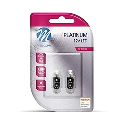 Afbeelding van M Tech Platinum Led C5W 12V 41mm 2x Osram diode Canbus Wit Set