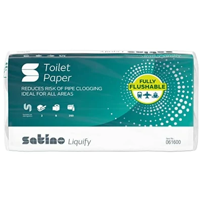 Afbeelding van WEPA liquify Camping toiletpapier, zelfoplossend, 2 laags, 8 rollen à 250 vellen, voor camping, vliegtuigen, cruiseschepen, treinen