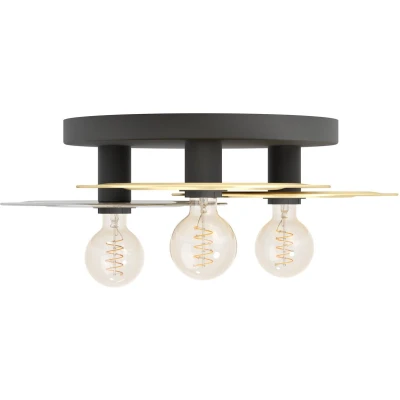 Afbeelding van EGLO Lintmill Plafondlamp E27 Ø 53 cm Zwart/Goud/Grijs