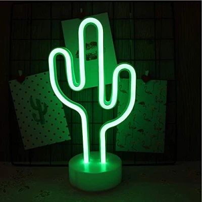 Afbeelding van Neon Light Sign LED Wall Decor Nachtlampje USB / Batterij aangedreven voor Kerst Verjaardagscadeau Party Kids Woonkamer Bruiloft (Cactus)