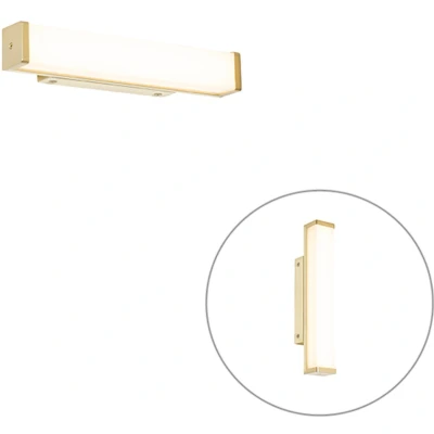 Afbeelding van QAZQA Badkamer wandlamp messing 32 cm incl. LED IP44 Cascada
