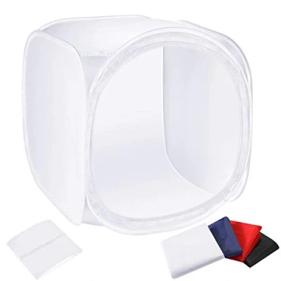 Afbeelding van NEEWER Fotostudio shootingtent, 60 x cm, met achtergrond in 4 kleuren (rood, blauw, zwart, wit) voor fotografie