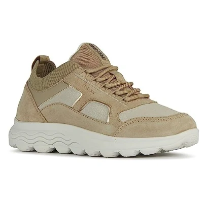 Afbeelding van Geox Sneakers laag, Dames, Maat: 37, Sand Leer en textiel