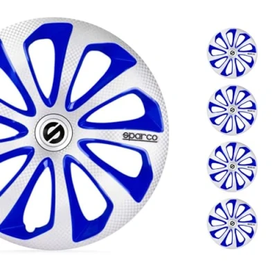 Image de Sparco moyeux de moyeu Sicilia 14 pouces ABS argent / bleu lot 4
