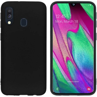 Afbeelding van iMoshion hoesje Geschikt voor Samsung Galaxy A40 Siliconen Design Zwart / Meerkleurig Groen Green Leopard