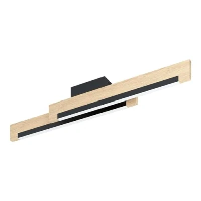 Afbeelding van EGLO Camacho Plafondlamp LED 94 cm Zwart/Bruin/Wit Dimbaar