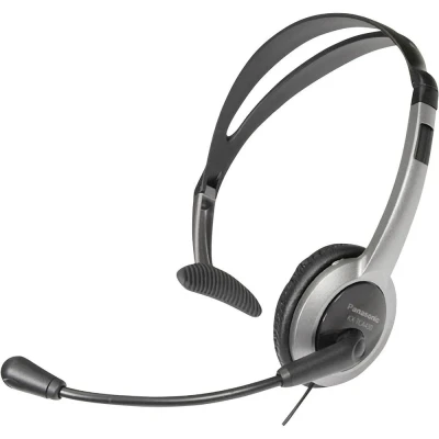 Afbeelding van Panasonic RP TCA 430 On Ear headset Telefoon Kabel Mono Zilver, Zwart Microfoon uitschakelbaar (mute)