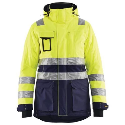 Image de Parka hiver haute visibilité femme jaune fluorescent/marine